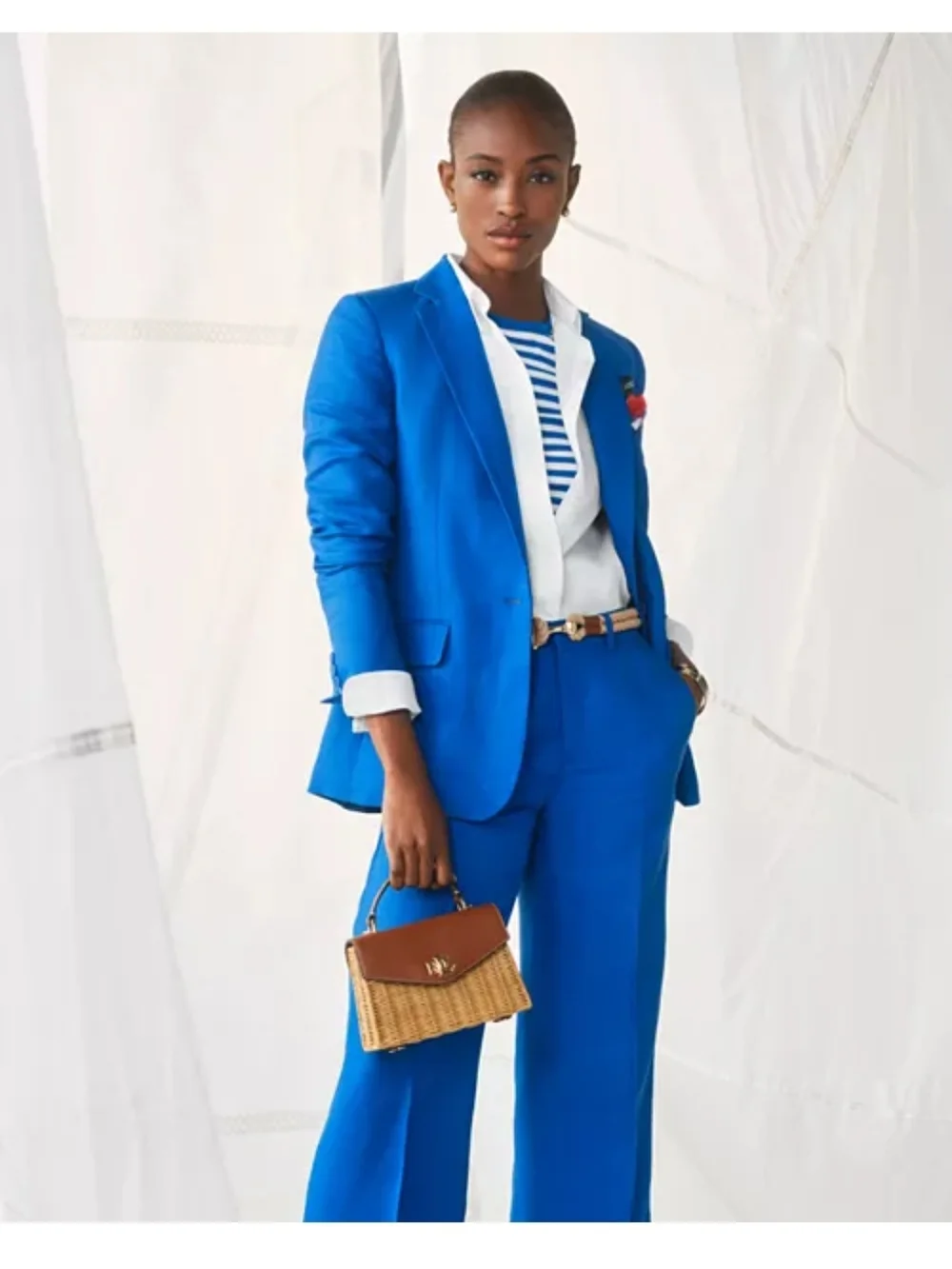 Lauren Ralph Lauren Women's Linen Blend Twill Blazer Blue Size 16 NWT - Picture 6 of 16